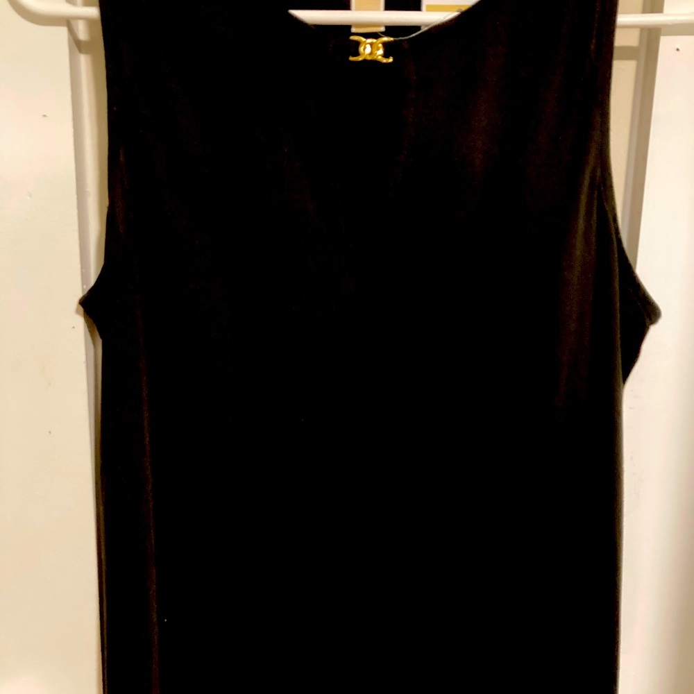 Michael Kors,Black,Sleeveless Shirt With A Gold Design On The Top Brand New